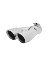 Flowmaster Exhaust Tip - 3.00 in. Dual Angle Cut Polished SS Fits 2.50 in. Tubing -Clamp on                                     - 15307 - Image 4