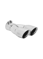 Flowmaster Exhaust Tip - 3.00 in. Dual Angle Cut Polished SS Fits 2.50 in. Tubing -Clamp on                                     - 15307 - Image 2