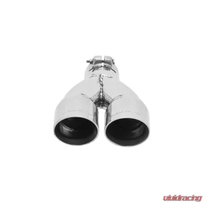 Flowmaster Exhaust Tip - 3.00 in. Dual Angle Cut Polished SS Fits 2.50 in. Tubing -Clamp on - 15307