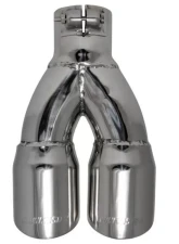 Flowmaster Exhaust Tip - 3.00 in. Dual Angle Cut Polished SS Fits 2.50 in. Tubing -Clamp on                                     - 15307 - Image 7