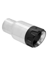 Flowmaster Exhaust Tip - 3.50 in. Angled Brushed SS/Black Alum Fits 2.50 in tubing-Clamp on                                     - 15316 - Image 2