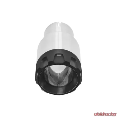 Flowmaster Exhaust Tip - 3.50 in. Angled Brushed SS/Black Alum Fits 2.50 in tubing-Clamp on - 15316