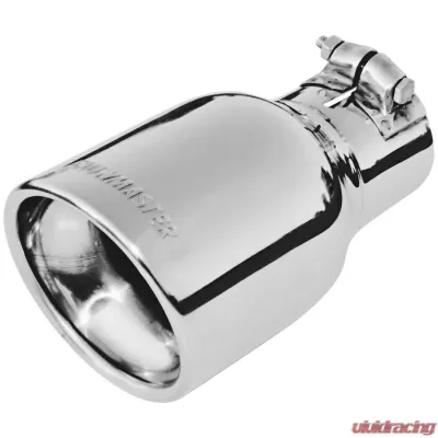 Flowmaster Exhaust Tip - 4.00 in. Rolled Angle Polished SS Fits 2.50 in. Tubing - clamp on - 15365