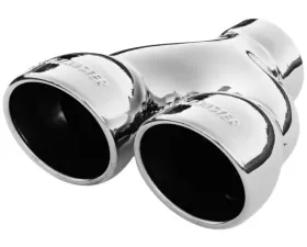 Flowmaster Exhaust Tip - Dual 3.5 in. Rolled Angle Polished SS Fits 2.50 in. Tubing-weld on