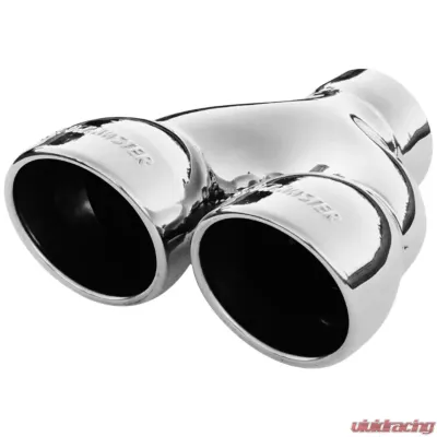 Flowmaster Exhaust Tip - Dual 3.5 in. Rolled Angle Polished SS Fits 2.50 in. Tubing-weld on - 15369
