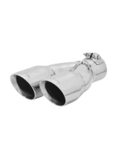 Flowmaster Exhaust Tip - 3.00 in Dual Angle Cut Polished SS Fits 2.50 in. - Right -Clamp on                                     - 15389 - Image 4