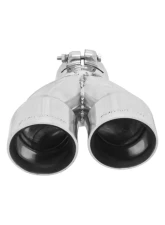 Flowmaster Exhaust Tip - 3.00 in Dual Angle Cut Polished SS Fits 2.50 in. - Right -Clamp on                                     - 15389 - Image 3