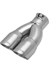 Flowmaster Exhaust Tip - 3.00 in Dual Angle Cut Polished SS Fits 2.50 in. - Left - Clamp on                                     - 15390 - Image 4