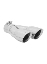 Flowmaster Exhaust Tip - 3.00 in Dual Angle Cut Polished SS Fits 2.50 in. - Left - Clamp on                                     - 15390 - Image 2