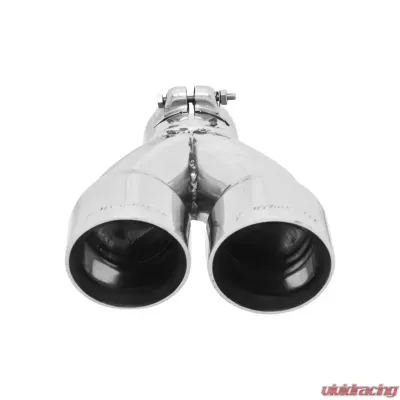 Flowmaster Exhaust Tip - 3.00 in Dual Angle Cut Polished SS Fits 2.50 in. - Left - Clamp on - 15390