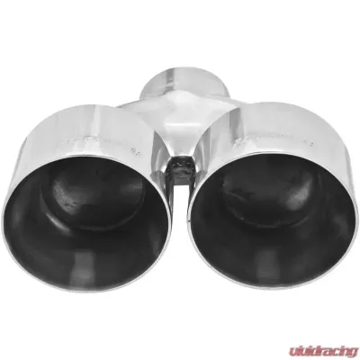 Flowmaster Exhaust Tip - Dual 4.00 in. Angle Cut Polished SS Fits 2.50 in. Tubing - Weld on - 15391