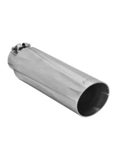 Flowmaster Exhaust Tip - 3.50 in. Angle Cut Polished SS Fits 2.50 in. Tubing - Clamp on                                     - 15397 - Image 2