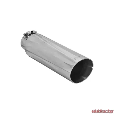 Flowmaster Exhaust Tip - 3.50 in. Angle Cut Polished SS Fits 2.50 in. Tubing - Clamp on - 15397