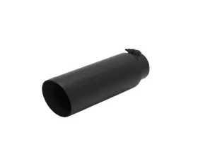 Flowmaster Exhaust Tip - 4.00 in. Black Angle Cut Fits 3 in. Tubing - Clamp On