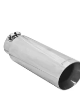 Flowmaster Exhaust Tip - 4.00 in. Angle Cut Polished SS Fits 3.00 in. Tubing - Clamp on                                     - 15398 - Image 2