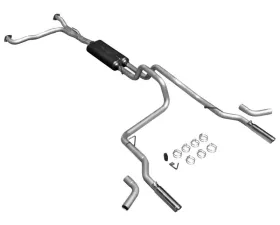Flowmaster Catback System - Dual Rear/Side Exit - American Thunder - Moderate Sound Nissan Titan 2004-2008 5.6L V8