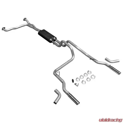 Flowmaster Catback System - Dual Rear/Side Exit - American Thunder - Moderate Sound Nissan Titan 2004-2008 5.6L V8 - 17406