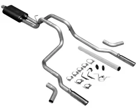 Flowmaster Catback System - Dual Rear/Side Exit - American Thunder - Moderate Sound Dodge Ram 1500 1994-2001