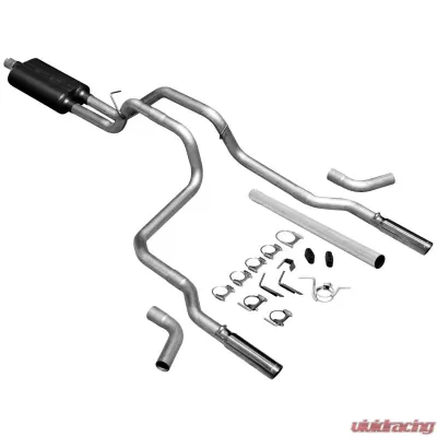 Flowmaster Catback System - Dual Rear/Side Exit - American Thunder - Moderate Sound Dodge Ram 1500 1994-2001 - 17429