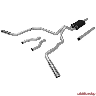 Flowmaster Catback System - Dual Rear/Side Exit - American Thunder - Moderate Sound Ford F-150 1987-1996 - 17471