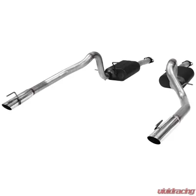Flowmaster Catback System 409S - Dual Rear Exit - American Thunder - Moderate Sound Ford Mustang 1999-2004 4.6L V8 - 817312