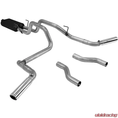 Flowmaster Catback System 409S - Dual Rear/Side Exit - American Thunder - Moderate Sound Dodge Ram 1500 2004-2005 5.7L V8 - 817397