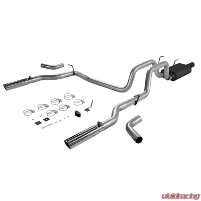 Flowmaster Catback System 409S - Dual Rear/Side Exit -American Thunder-Mild/Moderate Sound Dodge Ram 1500 2006-2008 4.7L V8 - 817424