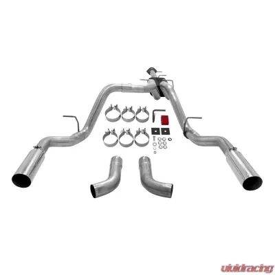 Flowmaster Catback System 409S - Dual Rear/Side Exit-American Thunder-Moderate/Aggressive - 817541