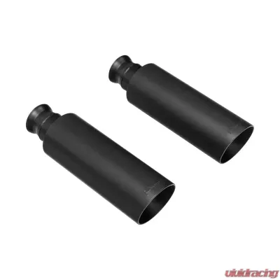 Flowmaster Exhaust Tip - 4.00 in. Angle Cut Black Ceramic Coated - Clamp On - 15356B