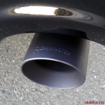 Flowmaster Exhaust Tip - 4.00 in. Angle Cut Black Ceramic Coated - Clamp On - 15356B