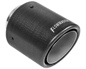 Flowmaster Exhaust Tip - 4 in. Rolled Angle Carbon Fiber Fits 2.5 in. Tubing - Weld On