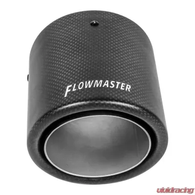 Flowmaster Exhaust Tip - 4 in. Rolled Angle Carbon Fiber Fits 2.5 in. Tubing - Weld On - 15400