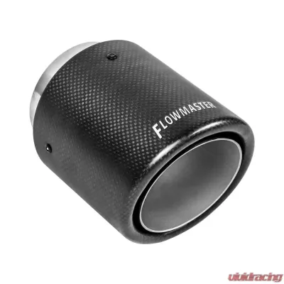 Flowmaster Exhaust Tip - 4 in. Rolled Angle Carbon Fiber Fits 3 in. Tubing - Weld On - 15401