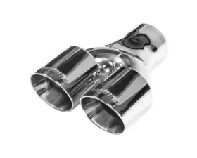 Flowmaster Exhaust Tip - 3 in. Dual Out Angle Cut - Fits 3 in. Tubing - Weld On