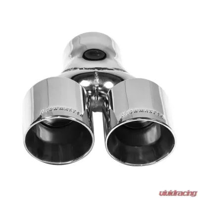 Flowmaster Exhaust Tip - 3 in. Dual Out Angle Cut - Fits 3 in. Tubing - Weld On - 15402