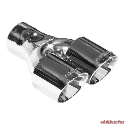 Flowmaster Exhaust Tip - 3 in. Dual Out Angle Cut - Fits 3 in. Tubing - Weld On - 15402
