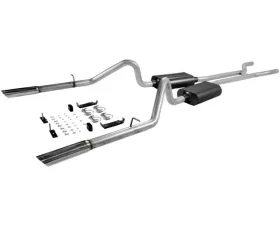 Flowmaster Header-back System - Dual Rear Exit - American Thunder - Moderate Sound Ford Fairlane 1966-1967