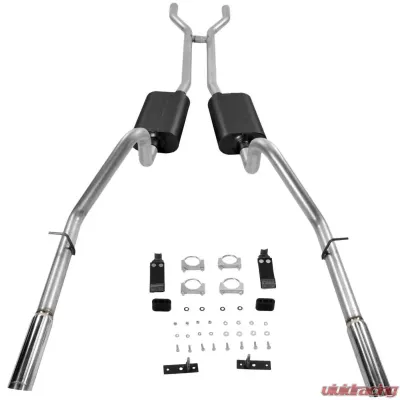 Flowmaster Header-back System - Dual Rear Exit - American Thunder - Moderate Sound Ford Fairlane 1966-1967 - 17289