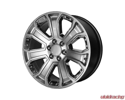 OE Creations PR113 Wheel 22x9 6x6x139.7 +24mm Hyper Silver Dark w/Chrome Accents - 113HC-2295824