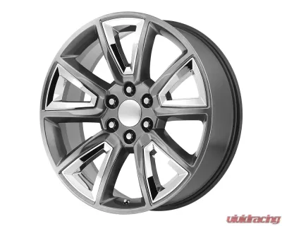 OE Creations PR168 Wheel 22x9 6x6x139.7 +24mm Hyper Silver w/Chrome Accents - 168HC-2295824