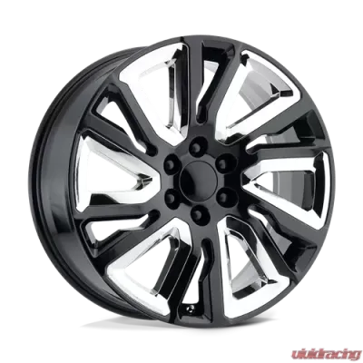 OE Creations PR202 Wheel 22x9 6x5.5 +28mm Gloss Black w/CHR Accents - 202GC-2295828