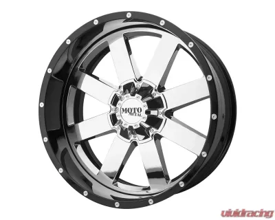 Moto Metal MO200 Wheel 20x10 5x127 | 5x5 -18mm Chrome Center Gloss Black Milled Lip - MO200-20105018NCB