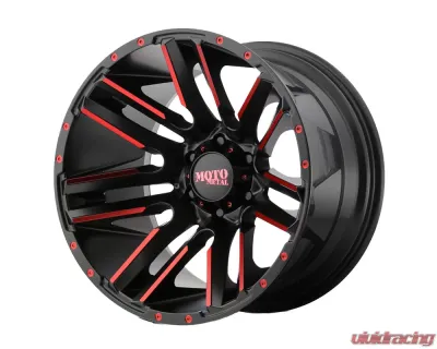 Moto Metal MO978 Razor Wheel 20x10 6x139.7 -24mm Satin Black Machined Red Tint - MO97821068524NRC