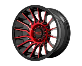 Moto Metal MO807 Wheel 22x12 5X127 -44mm Gloss Black Machined With Red Tint