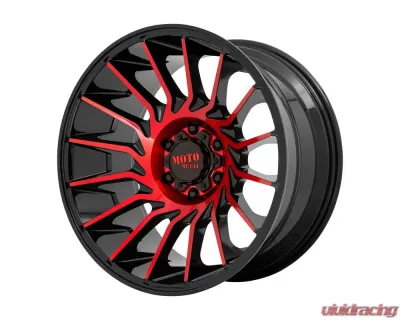 Moto Metal MO807 Wheel 22x12 5X127 -44mm Gloss Black Machined With Red Tint - MO80722250944N