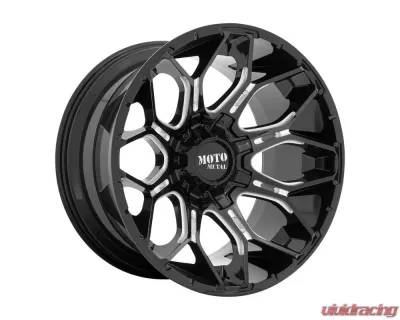 Moto Metal MO808 Sniper Wheel 20x10 5x150 | 5x139.7 | 5x5.5 -18mm Gloss Black Milled - MO80821086318N