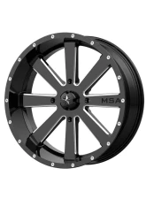 MSA Offroad M34 Flash Wheel 24x7 4x4x137 +0mm Gloss Black Milled                                     - M34-024737M - Image 3