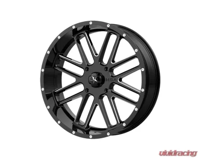 MSA Offroad M35 Bandit Wheel 18x7 4x4x137 +0mm Gloss Black Milled - M35-018737M