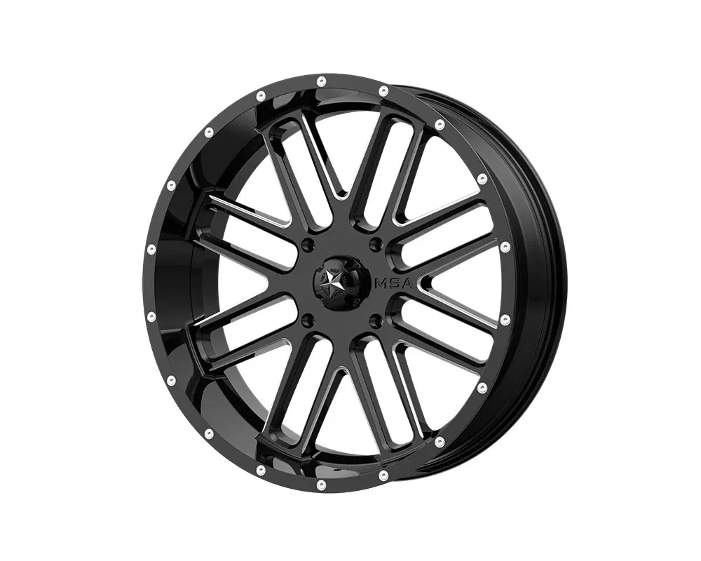 MSA Offroad M35 Bandit Wheel 20x7 4x4x137 +0mm Gloss Black Milled - M35-020737M