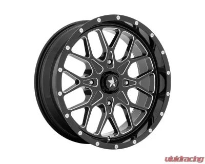 MSA Offroad Wheels M45 Wheel 20x7 4x137 0mm Gloss Black Milled - M45-020737M